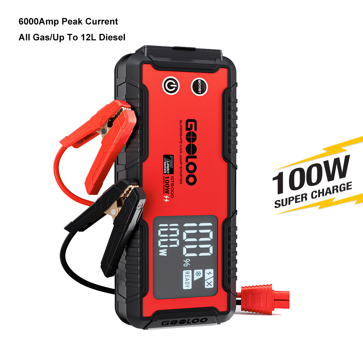 GOOLOO GT6000 6000A car jump starter with 100W USB-C