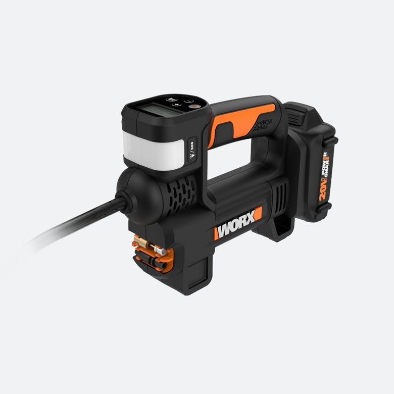 Worx 20V PowerShare Inflator WX092 portable tire inflator with digital gauge